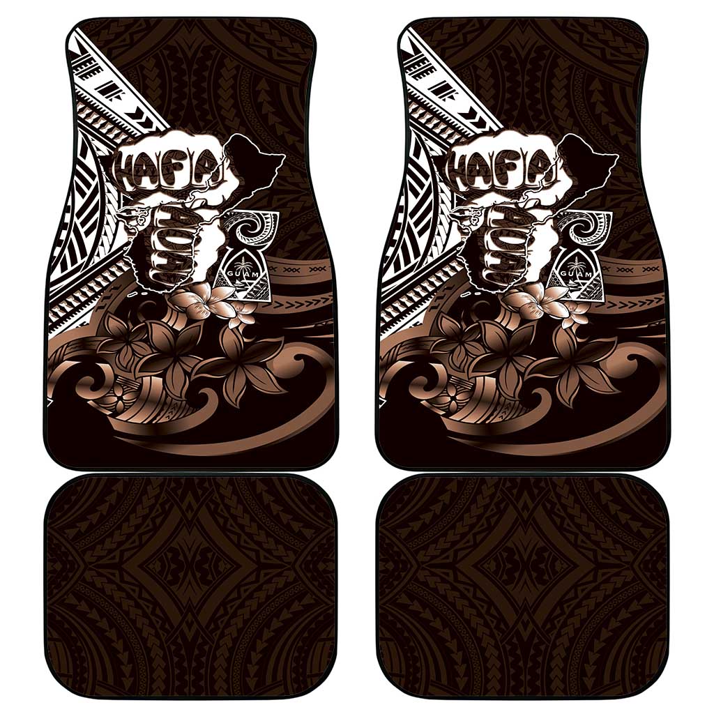 Hafa Adai Guam Discovery Day Car Mats Chamorro Latte Stone Hand Brown Version