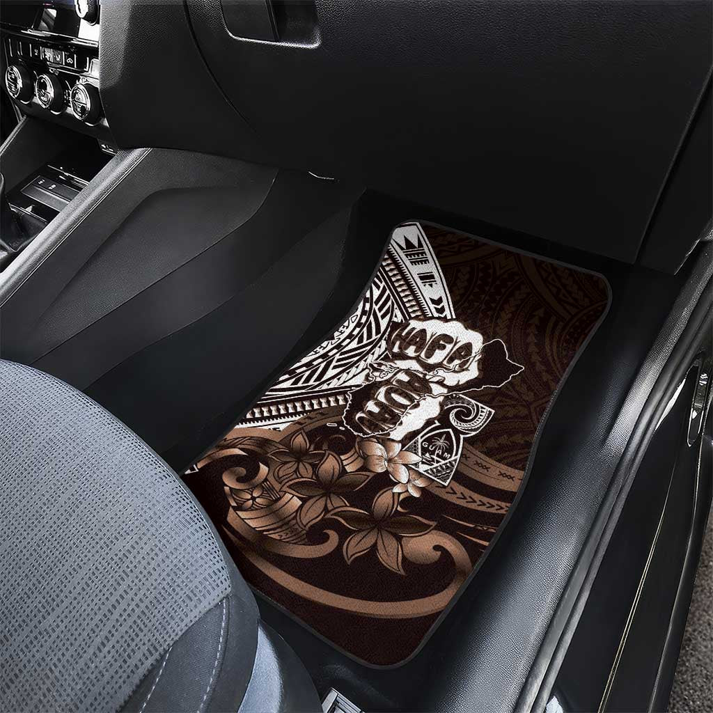 Hafa Adai Guam Discovery Day Car Mats Chamorro Latte Stone Hand Brown Version
