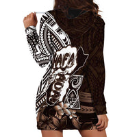 Hafa Adai Guam Discovery Day Hoodie Dress Chamorro Latte Stone Hand Brown Version LT14 - Polynesian Pride