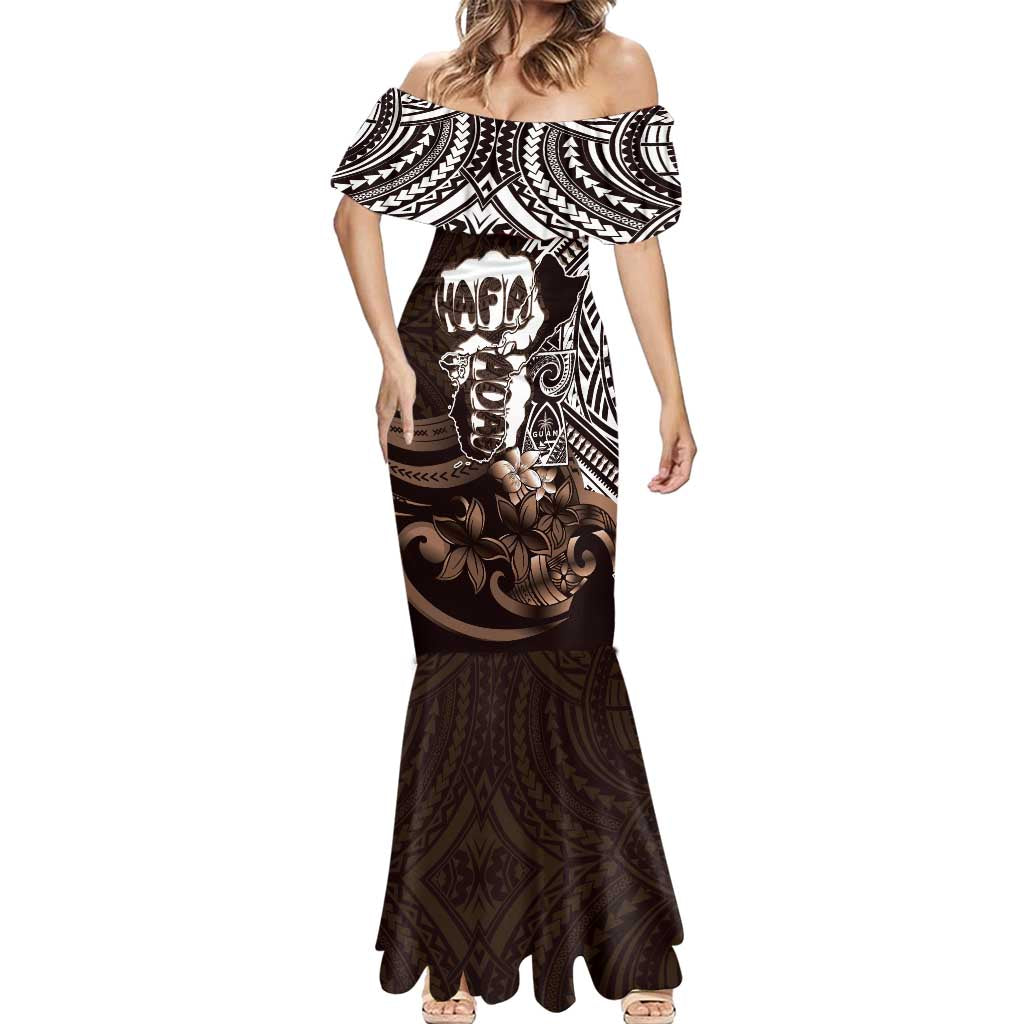 Hafa Adai Guam Discovery Day Mermaid Dress Chamorro Latte Stone Hand Brown Version