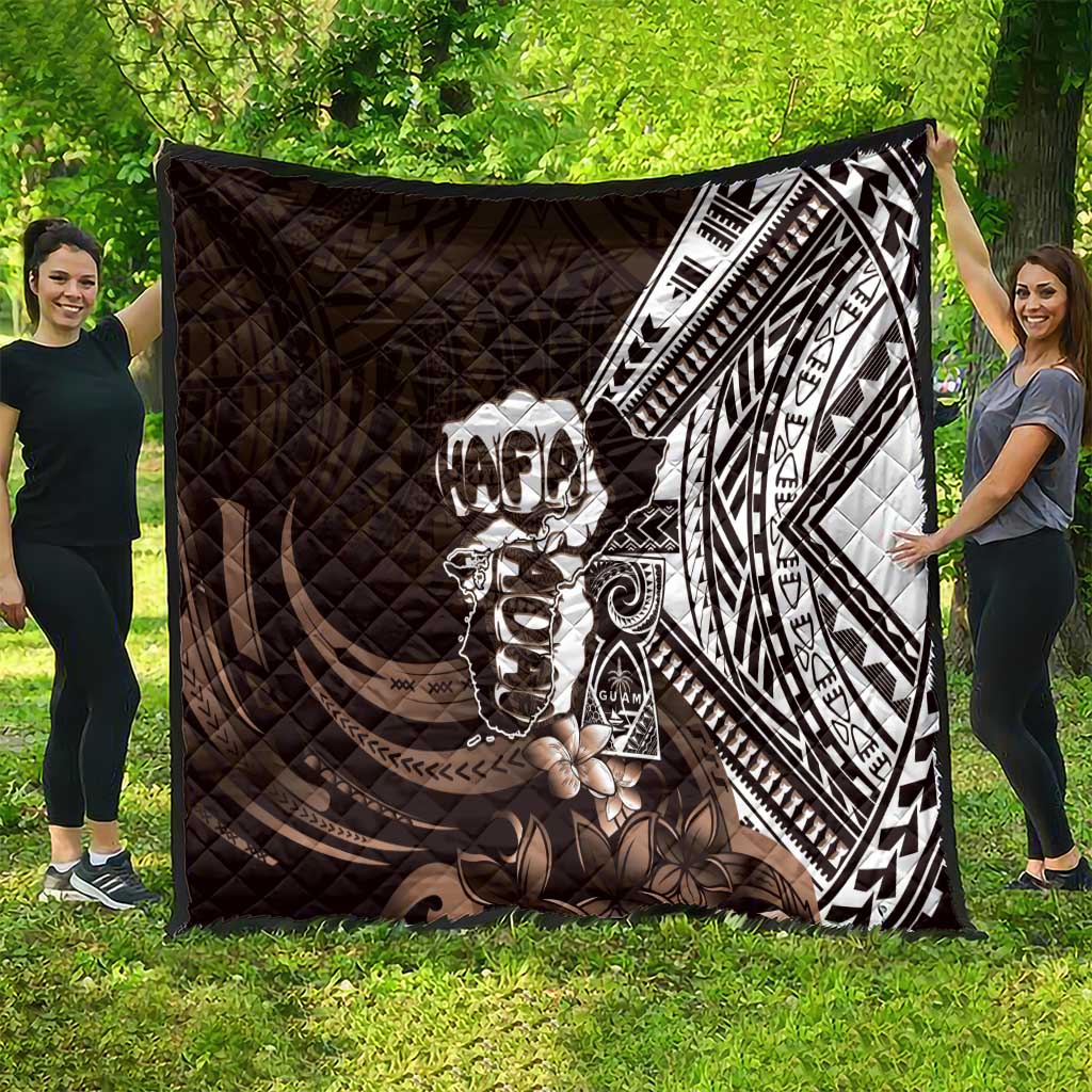Hafa Adai Guam Discovery Day Quilt Chamorro Latte Stone Hand Brown Version LT14 - Polynesian Pride