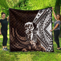 Hafa Adai Guam Discovery Day Quilt Chamorro Latte Stone Hand Brown Version LT14 - Polynesian Pride