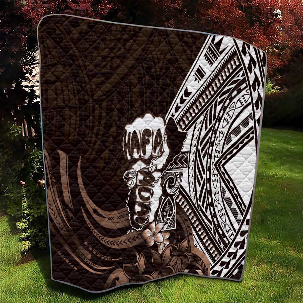 Hafa Adai Guam Discovery Day Quilt Chamorro Latte Stone Hand Brown Version LT14 - Polynesian Pride