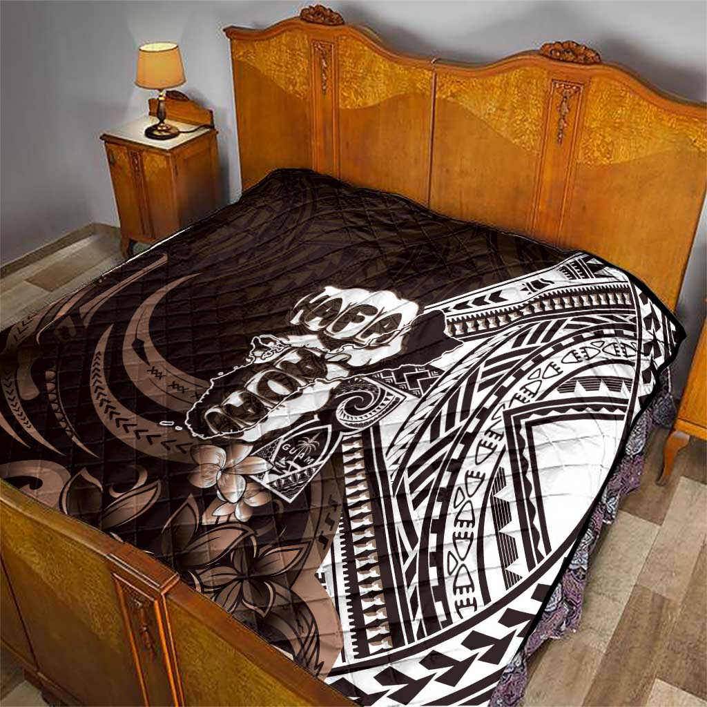 Hafa Adai Guam Discovery Day Quilt Chamorro Latte Stone Hand Brown Version LT14 - Polynesian Pride