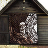 Hafa Adai Guam Discovery Day Quilt Chamorro Latte Stone Hand Brown Version LT14 - Polynesian Pride