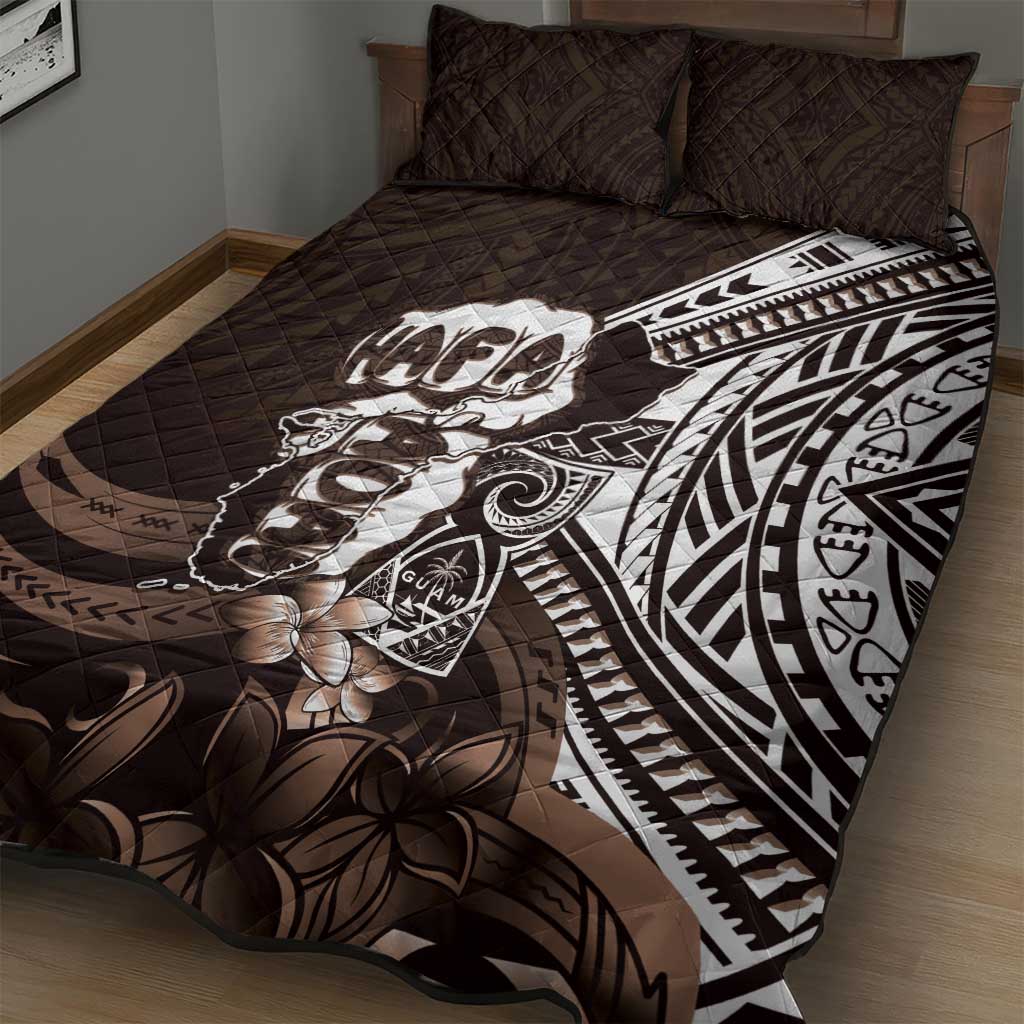 Hafa Adai Guam Discovery Day Quilt Bed Set Chamorro Latte Stone Hand Brown Version