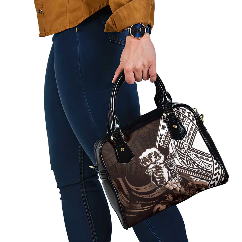 Hafa Adai Guam Discovery Day Shoulder Handbag Chamorro Latte Stone Hand Brown Version LT14 - Polynesian Pride