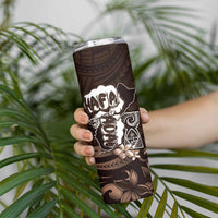 Hafa Adai Guam Discovery Day Skinny Tumbler Chamorro Latte Stone Hand Brown Version LT14 - Polynesian Pride