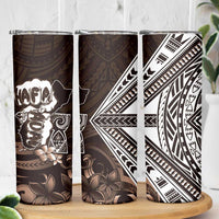 Hafa Adai Guam Discovery Day Skinny Tumbler Chamorro Latte Stone Hand Brown Version LT14 - Polynesian Pride