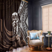 Hafa Adai Guam Discovery Day Window Curtain Chamorro Latte Stone Hand Brown Version