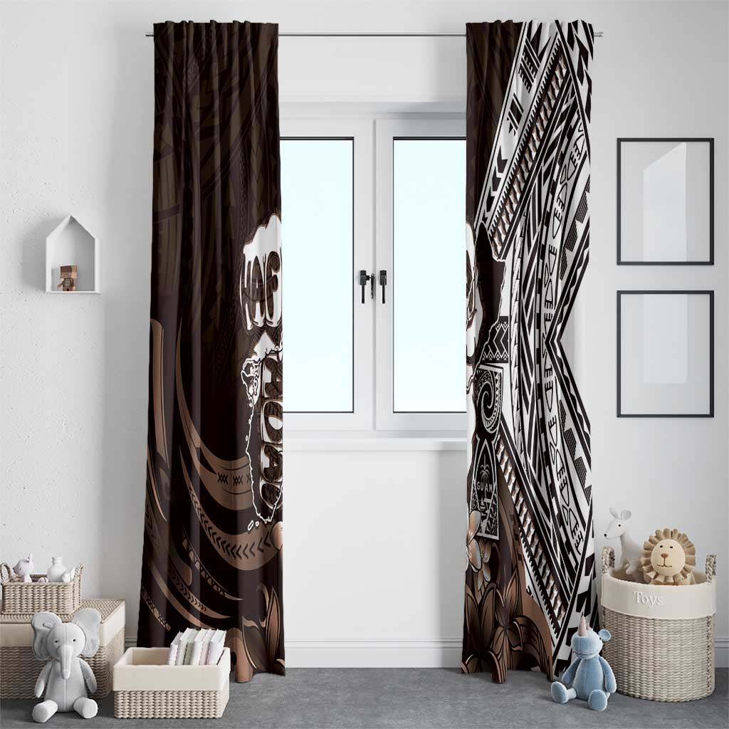 Hafa Adai Guam Discovery Day Window Curtain Chamorro Latte Stone Hand Brown Version
