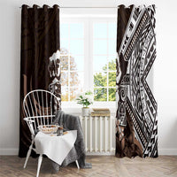 Hafa Adai Guam Discovery Day Window Curtain Chamorro Latte Stone Hand Brown Version