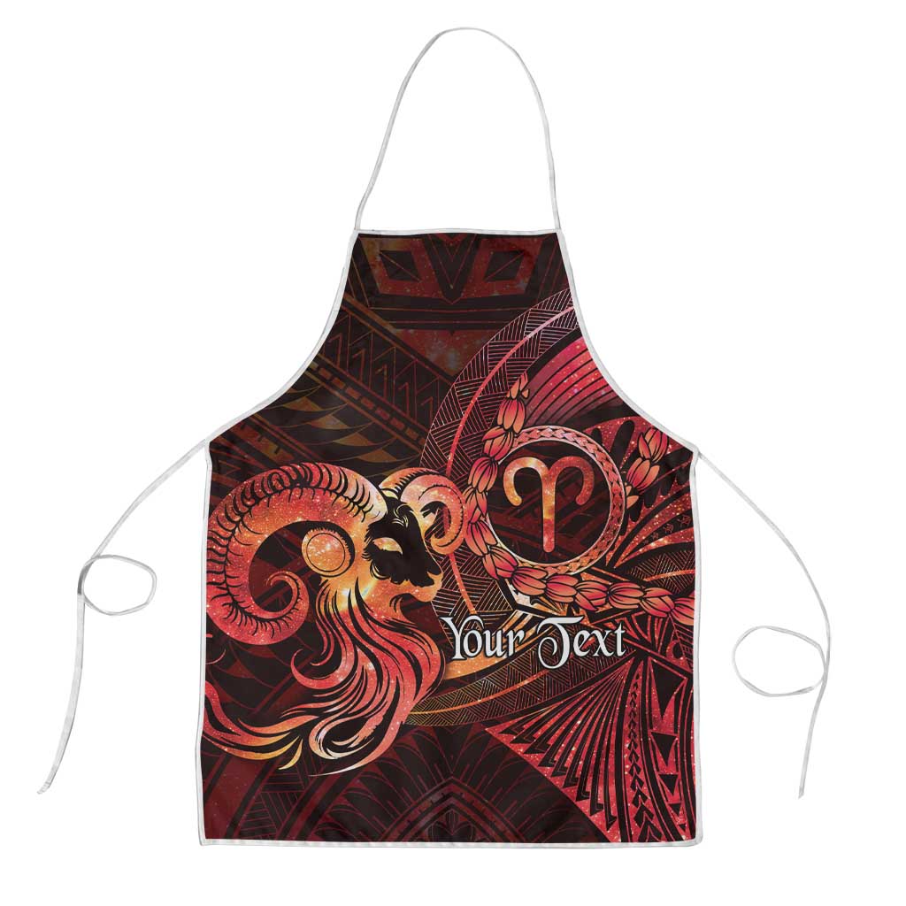 Personalised Polynesia Zodiac Aries Apron Galaxy Polynesian Pattern Chest Tattoo Style