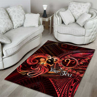 Personalised Polynesia Zodiac Aries Area Rug Galaxy Polynesian Pattern Chest Tattoo Style LT14 - Polynesian Pride
