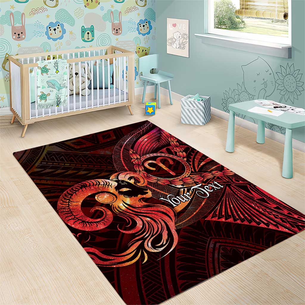 Personalised Polynesia Zodiac Aries Area Rug Galaxy Polynesian Pattern Chest Tattoo Style LT14 - Polynesian Pride