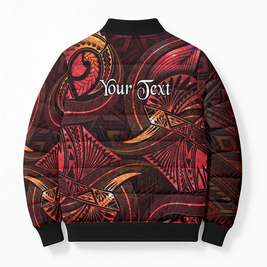 Personalised Polynesia Zodiac Aries Bomber Puffer Jacket Galaxy Polynesian Pattern Chest Tattoo Style LT14 - Polynesian Pride
