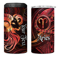 Personalised Polynesia Zodiac Aries 4 in 1 Can Cooler Tumbler Galaxy Polynesian Pattern Chest Tattoo Style LT14 One Size: 16 oz Red - Polynesian Pride