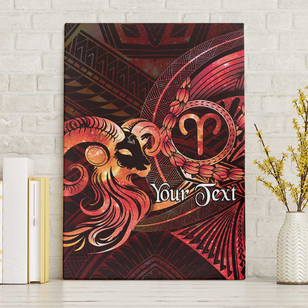 Personalised Polynesia Zodiac Aries Canvas Wall Art Galaxy Polynesian Pattern Chest Tattoo Style
