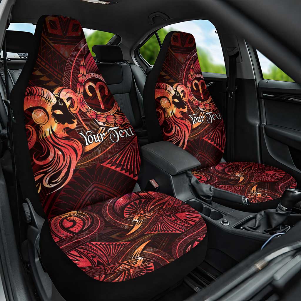 Personalised Polynesia Zodiac Aries Car Seat Cover Galaxy Polynesian Pattern Chest Tattoo Style
