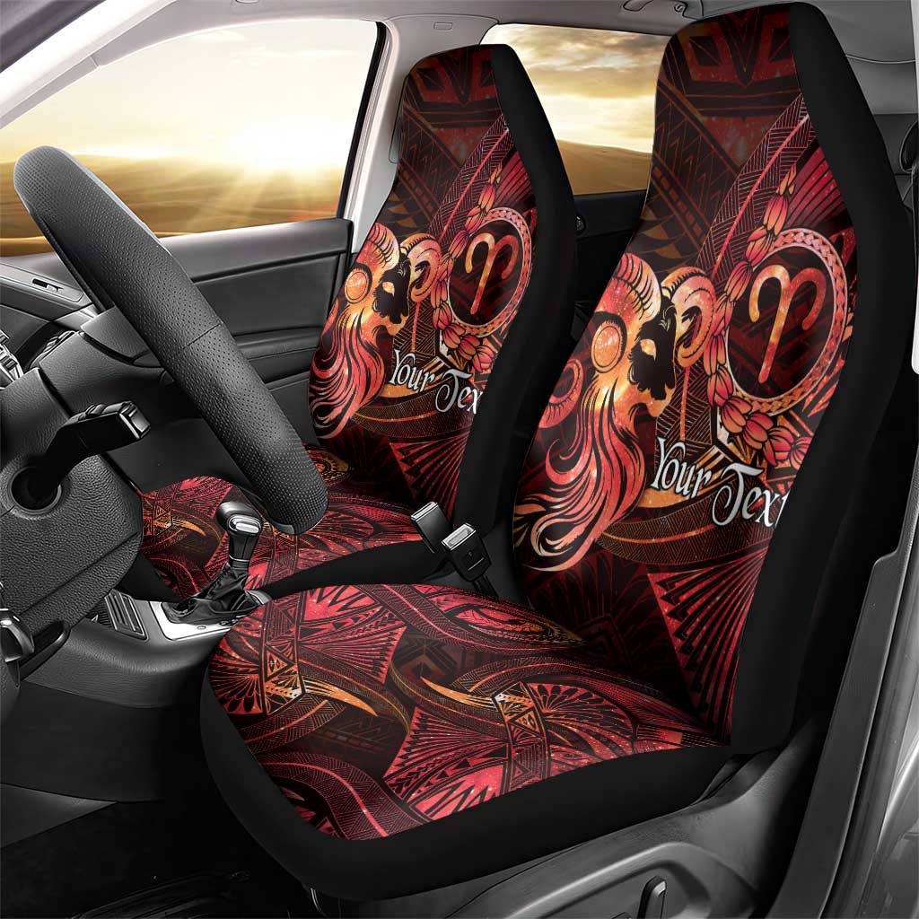 Personalised Polynesia Zodiac Aries Car Seat Cover Galaxy Polynesian Pattern Chest Tattoo Style