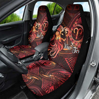 Personalised Polynesia Zodiac Aries Car Seat Cover Galaxy Polynesian Pattern Chest Tattoo Style