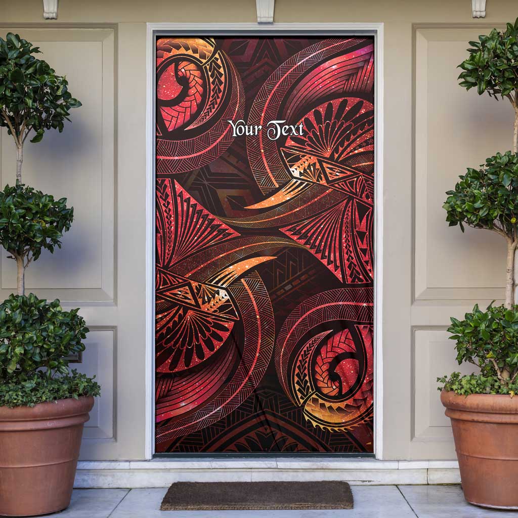 Personalised Polynesia Zodiac Aries Door Cover Galaxy Polynesian Pattern Chest Tattoo Style