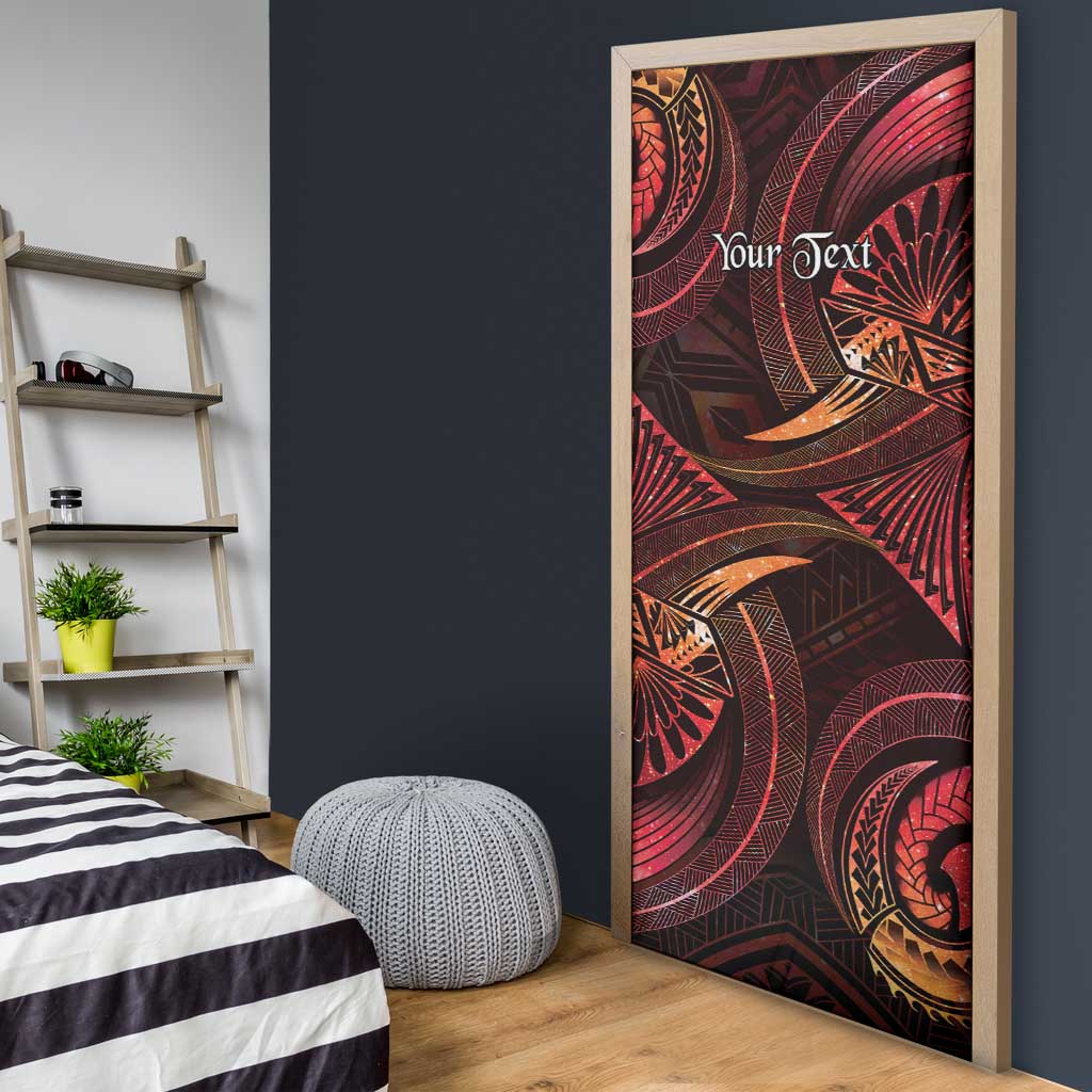 Personalised Polynesia Zodiac Aries Door Cover Galaxy Polynesian Pattern Chest Tattoo Style
