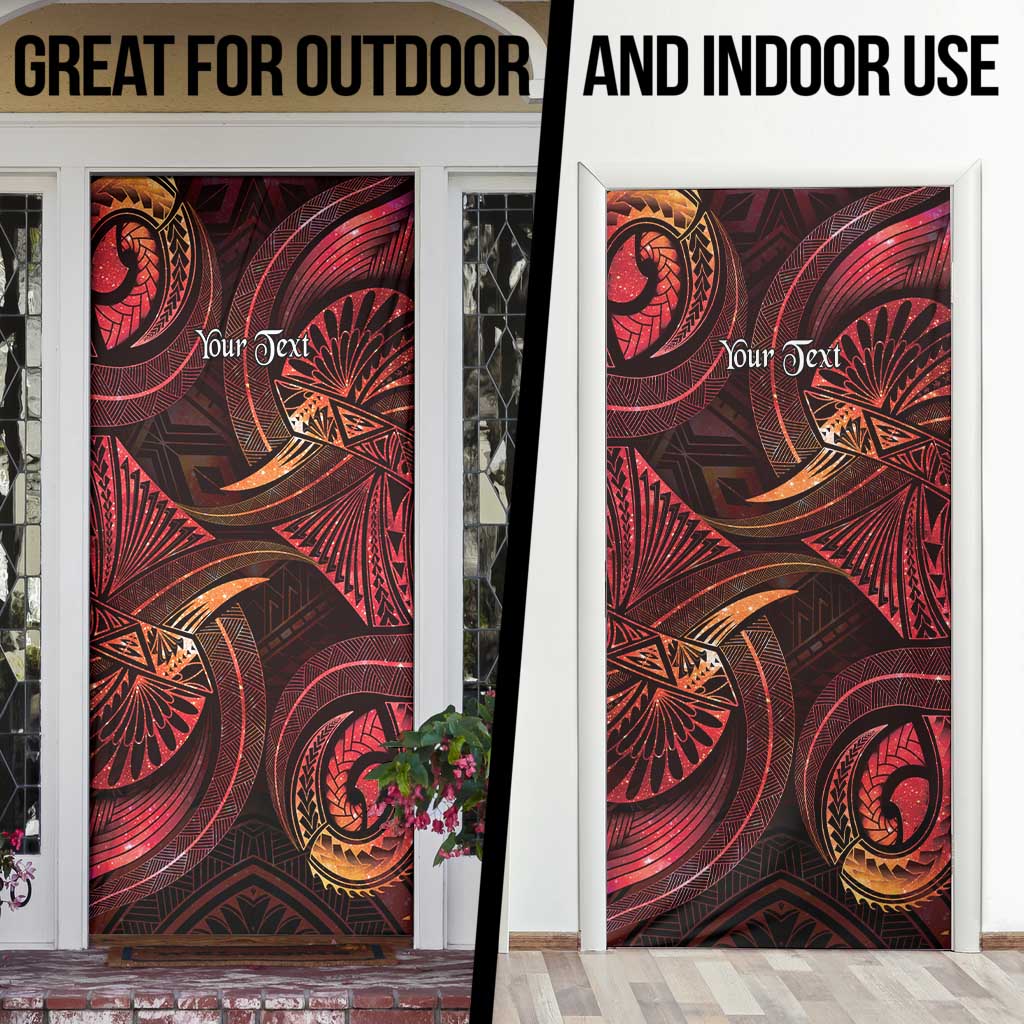 Personalised Polynesia Zodiac Aries Door Cover Galaxy Polynesian Pattern Chest Tattoo Style