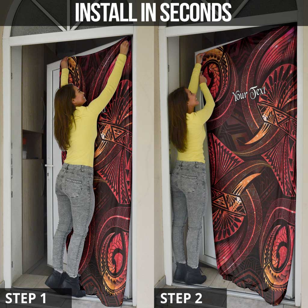 Personalised Polynesia Zodiac Aries Door Cover Galaxy Polynesian Pattern Chest Tattoo Style