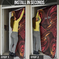 Personalised Polynesia Zodiac Aries Door Cover Galaxy Polynesian Pattern Chest Tattoo Style