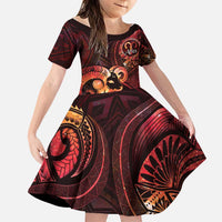 Personalised Polynesia Zodiac Aries Family Matching Long Sleeve Bodycon Dress and Hawaiian Shirt Galaxy Polynesian Pattern Chest Tattoo Style