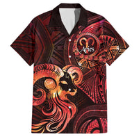 Personalised Polynesia Zodiac Aries Family Matching Off The Shoulder Long Sleeve Dress and Hawaiian Shirt Galaxy Polynesian Pattern Chest Tattoo Style