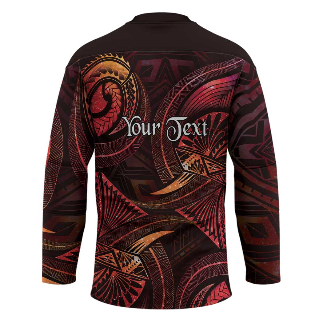 Personalised Polynesia Zodiac Aries Hockey Jersey Galaxy Polynesian Pattern Chest Tattoo Style LT14 - Polynesian Pride