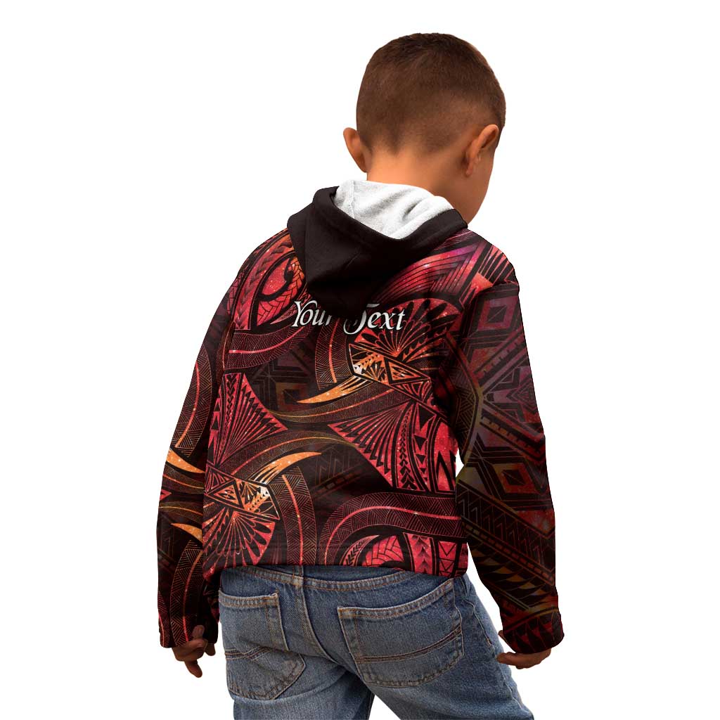 Personalised Polynesia Zodiac Aries Kid Hoodie Galaxy Polynesian Pattern Chest Tattoo Style LT14 - Polynesian Pride