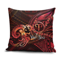 Personalised Polynesia Zodiac Aries Pillow Cover Galaxy Polynesian Pattern Chest Tattoo Style