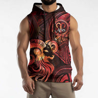 Personalised Polynesia Zodiac Aries Sleeveless Hoodie Galaxy Polynesian Pattern Chest Tattoo Style LT14 - Polynesian Pride