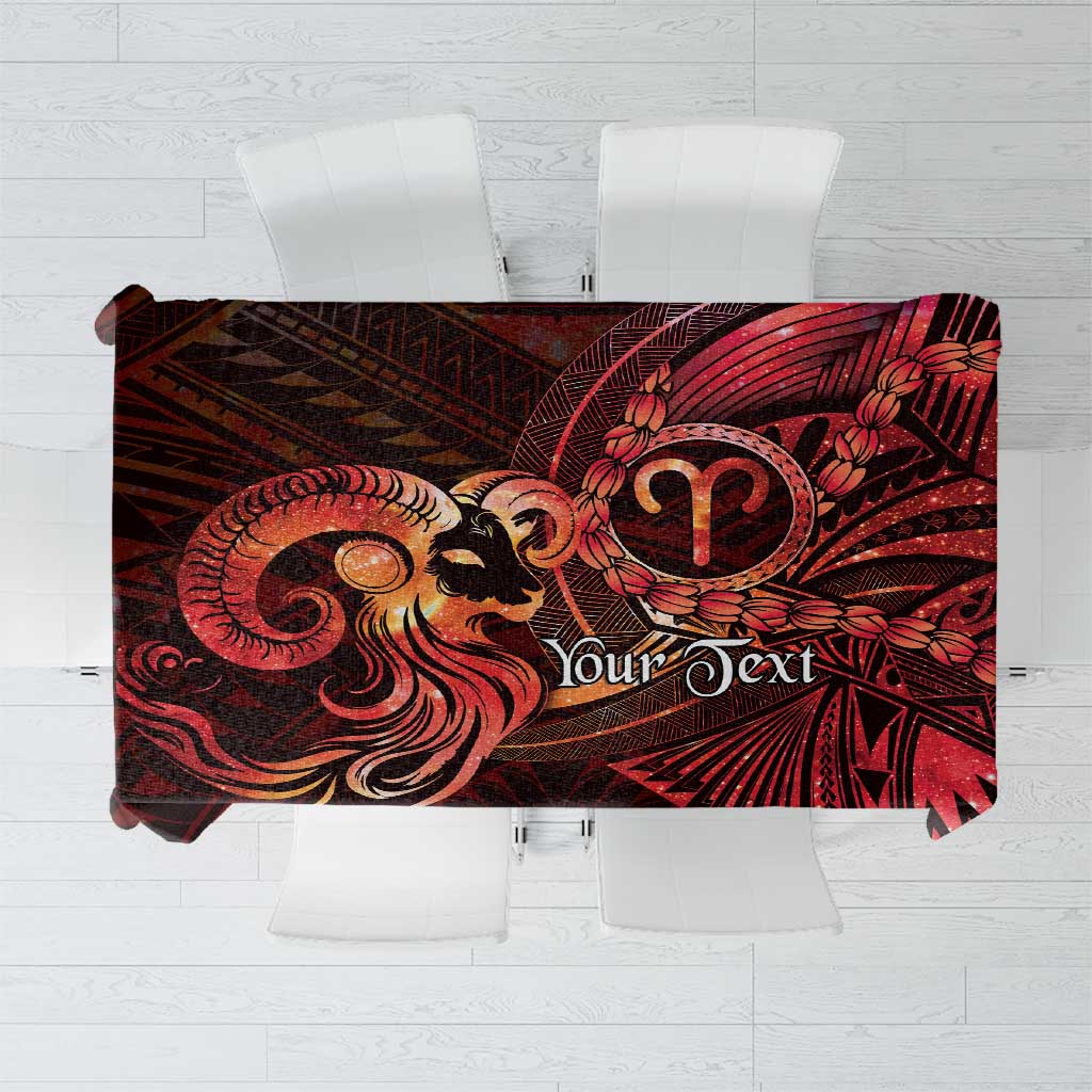 Personalised Polynesia Zodiac Aries Tablecloth Galaxy Polynesian Pattern Chest Tattoo Style