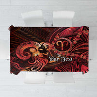 Personalised Polynesia Zodiac Aries Tablecloth Galaxy Polynesian Pattern Chest Tattoo Style