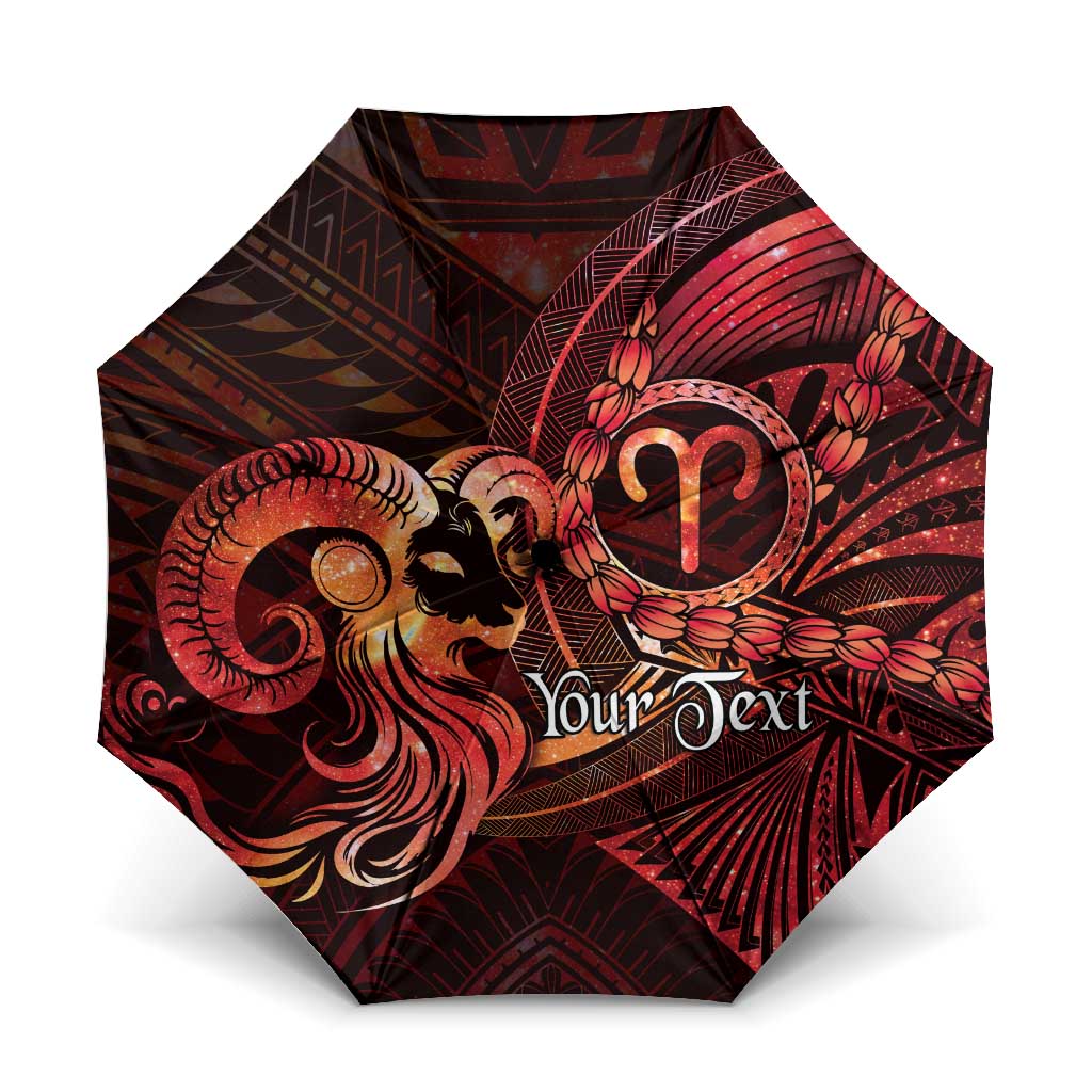 Personalised Polynesia Zodiac Aries Umbrella Galaxy Polynesian Pattern Chest Tattoo Style