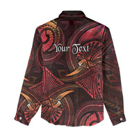 Personalised Polynesia Zodiac Aries Women Casual Shirt Galaxy Polynesian Pattern Chest Tattoo Style