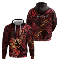 Personalised Polynesia Zodiac Aries Zip Hoodie Galaxy Polynesian Pattern Chest Tattoo Style LT14 - Polynesian Pride