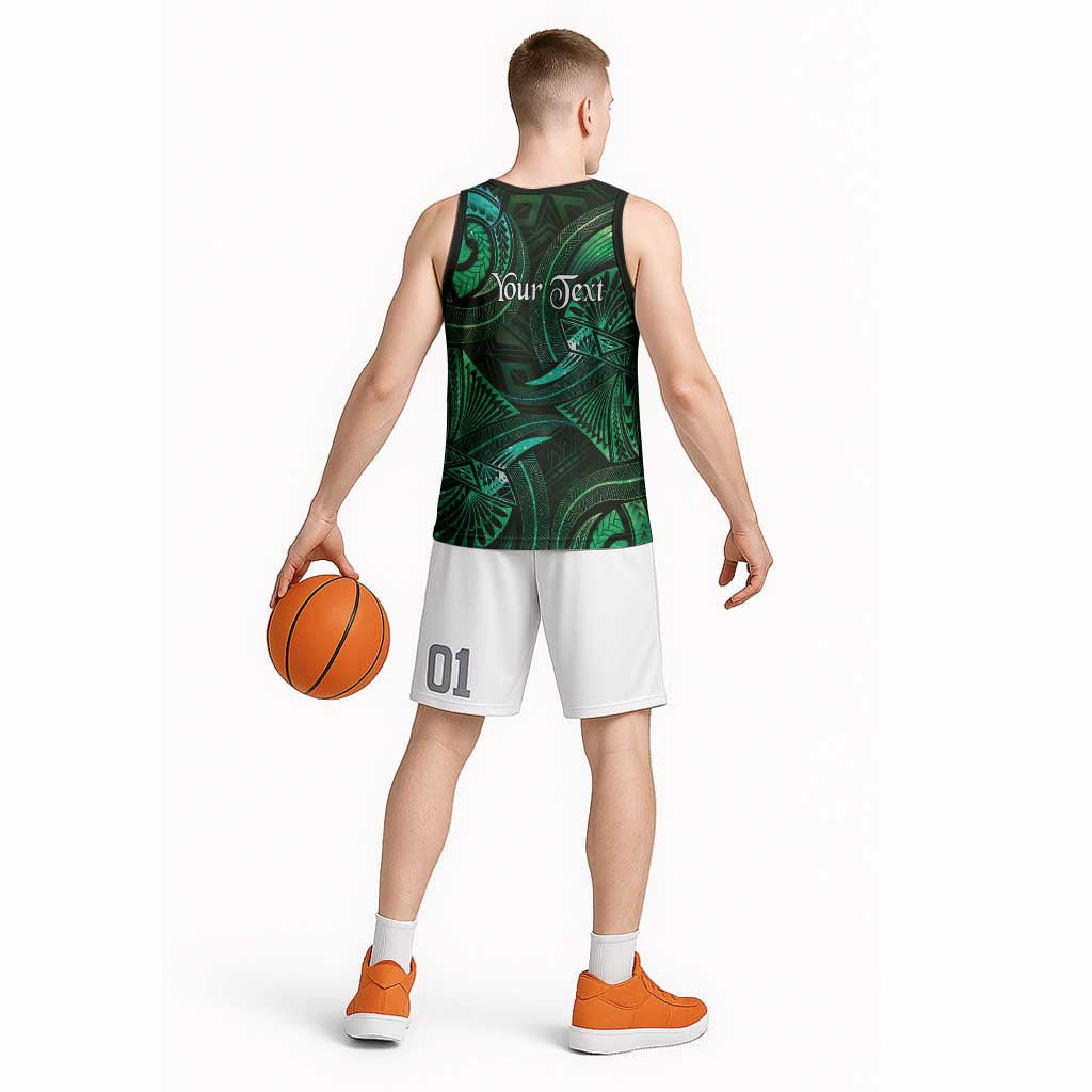 Personalised Polynesia Zodiac Taurus Basketball Jersey Galaxy Polynesian Pattern Chest Tattoo Style