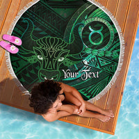Personalised Polynesia Zodiac Taurus Beach Blanket Galaxy Polynesian Pattern Chest Tattoo Style