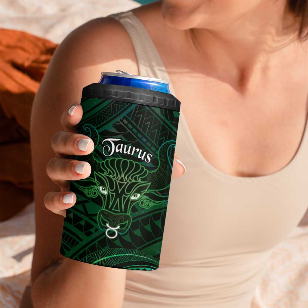 Personalised Polynesia Zodiac Taurus 4 in 1 Can Cooler Tumbler Galaxy Polynesian Pattern Chest Tattoo Style LT14 - Polynesian Pride