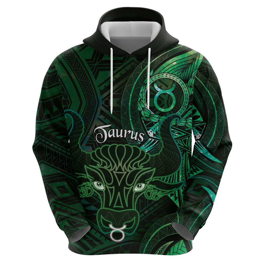 Personalised Polynesia Zodiac Taurus Hoodie Galaxy Polynesian Pattern Chest Tattoo Style LT14 - Polynesian Pride