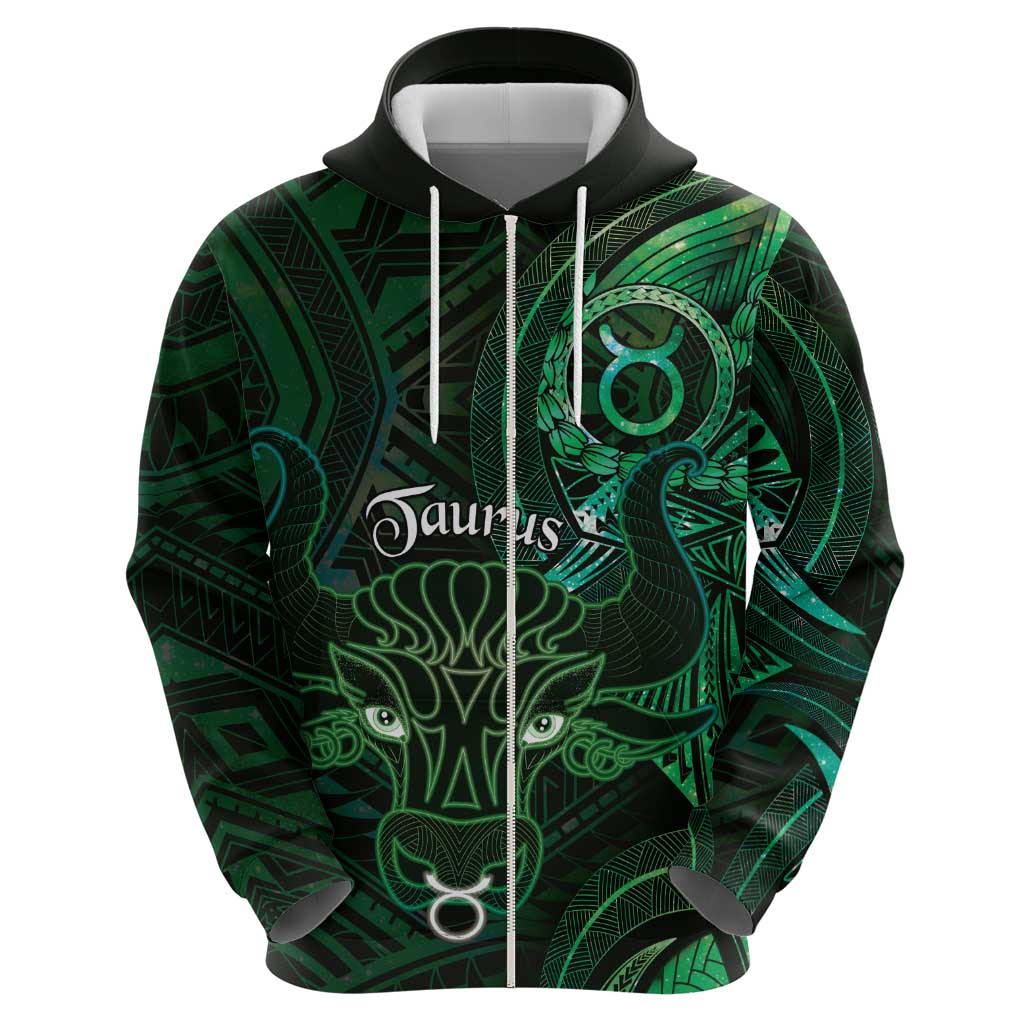 Personalised Polynesia Zodiac Taurus Hoodie Galaxy Polynesian Pattern Chest Tattoo Style LT14 - Polynesian Pride