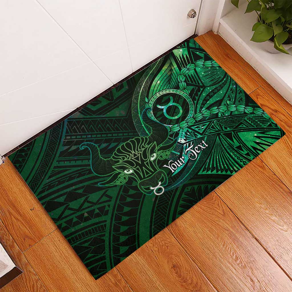 Personalised Polynesia Zodiac Taurus Rubber Doormat Galaxy Polynesian Pattern Chest Tattoo Style LT14 - Polynesian Pride