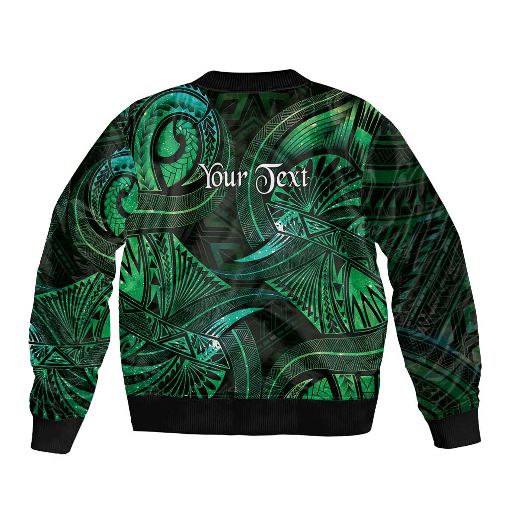 Personalised Polynesia Zodiac Taurus Sleeve Zip Bomber Jacket Galaxy Polynesian Pattern Chest Tattoo Style LT14 - Polynesian Pride