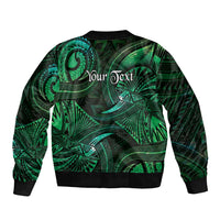Personalised Polynesia Zodiac Taurus Sleeve Zip Bomber Jacket Galaxy Polynesian Pattern Chest Tattoo Style LT14 - Polynesian Pride