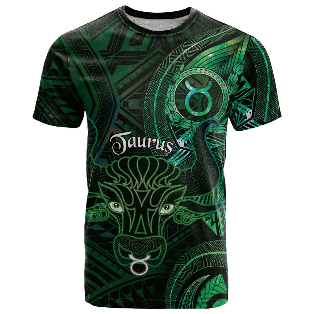 Personalised Polynesia Zodiac Taurus T Shirt Galaxy Polynesian Pattern Chest Tattoo Style